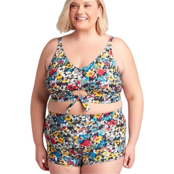 Lane Bryant Dolphin-Hem Swim Short in Hazy Fields Size 24 - Picture 2 of 2
